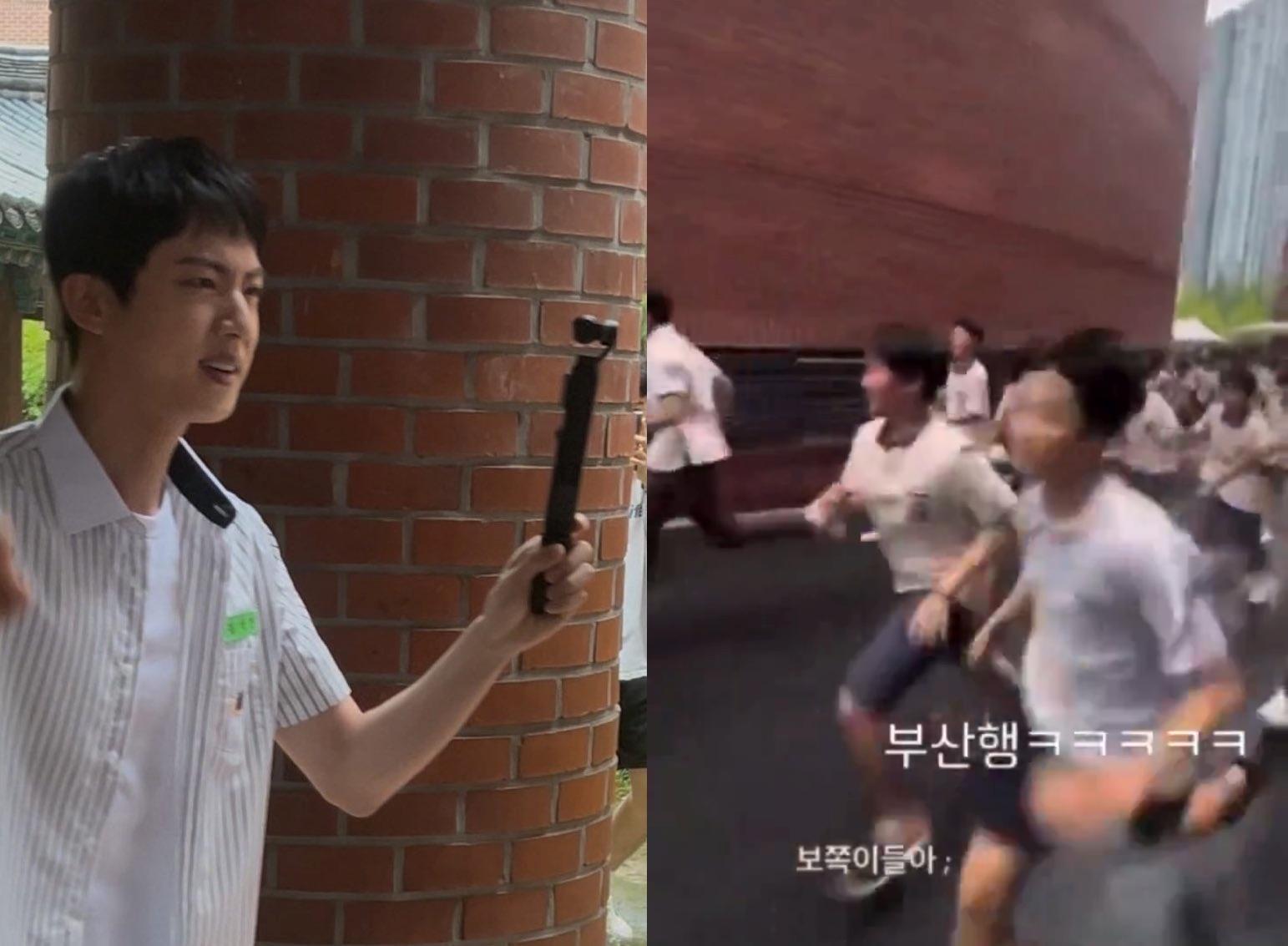 許多學弟得知學長Jin造訪，都爭相奔走。（圖／翻攝自推特）