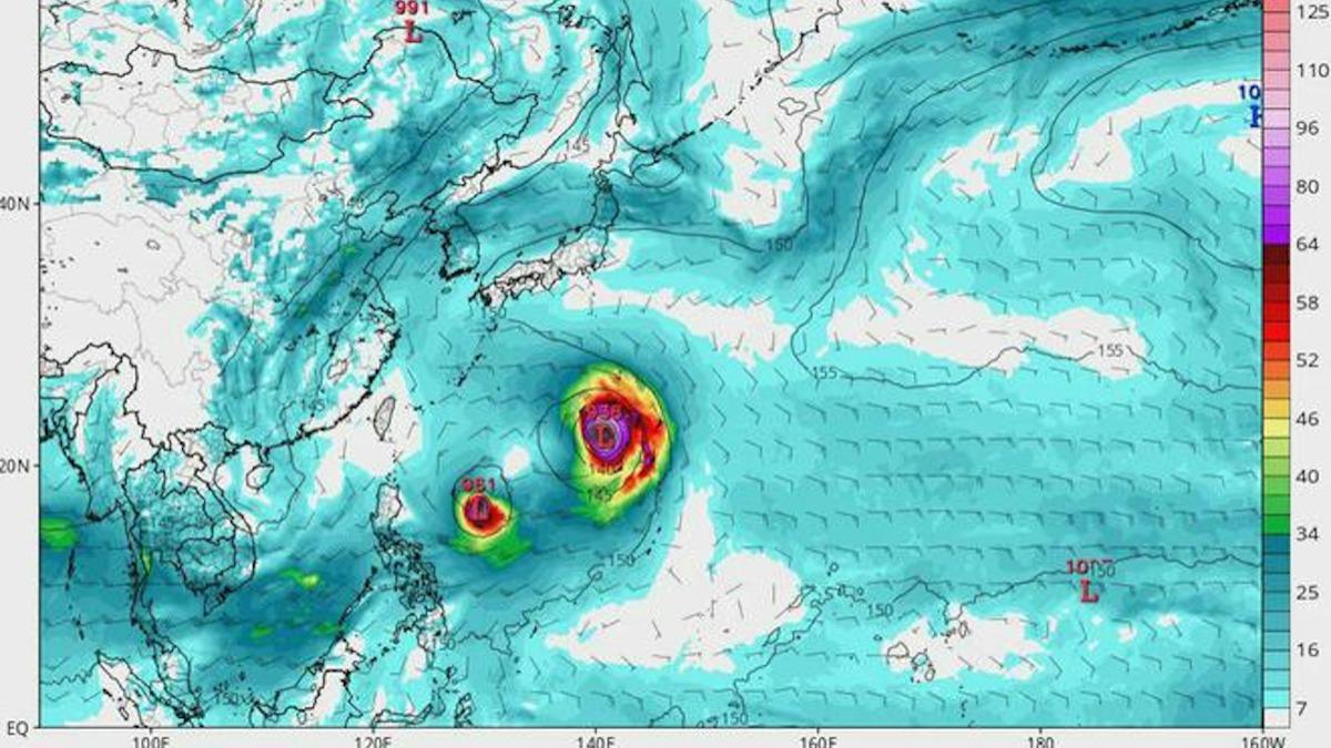 GFS資料指出，下週台灣附近可能會有超強颱風出現。（圖／翻攝自網路）