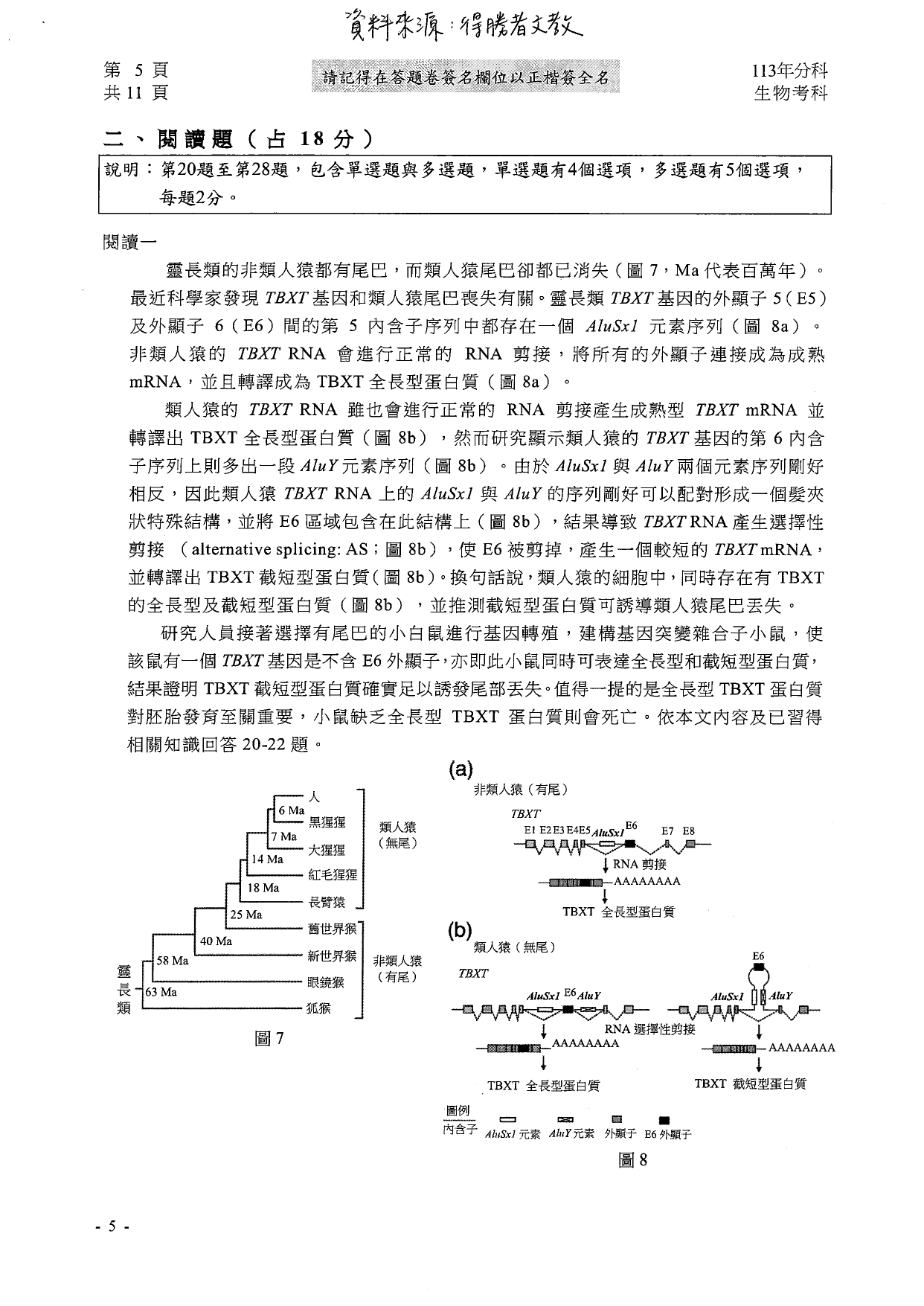 113分科測驗生物科解答。（圖／得勝者文教提供）