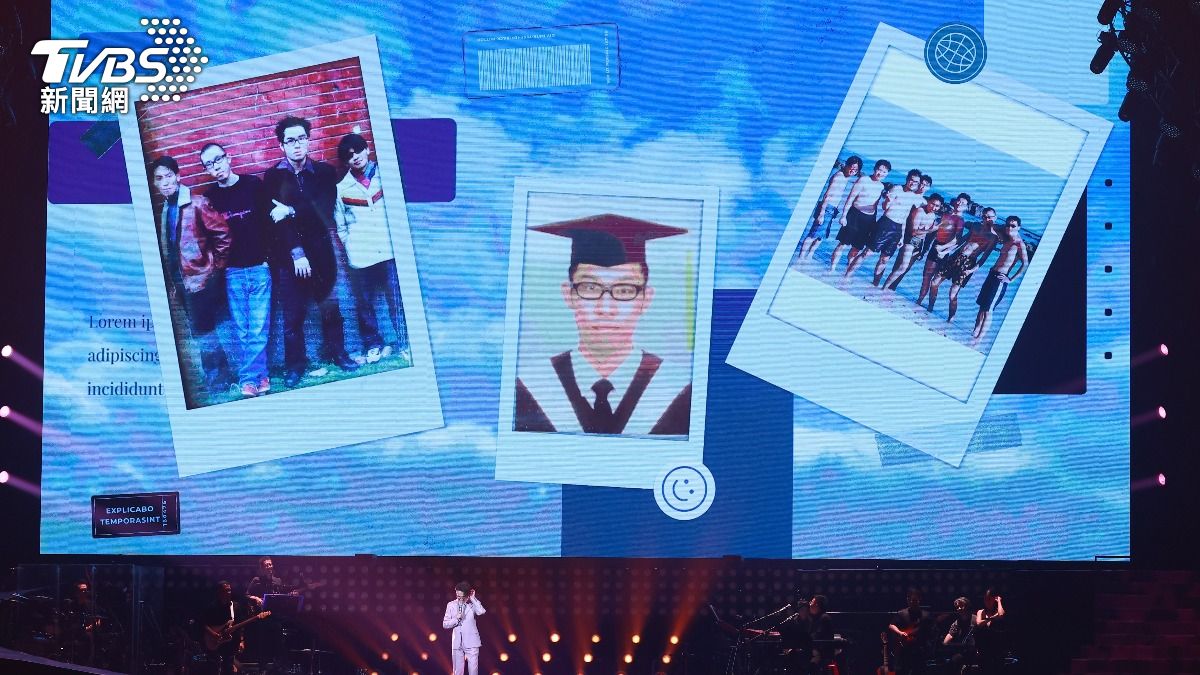 林志炫在歌曲裡特地安插熱狗的青澀畢業照，更介紹嘉賓出場。（圖／黃城碩攝）