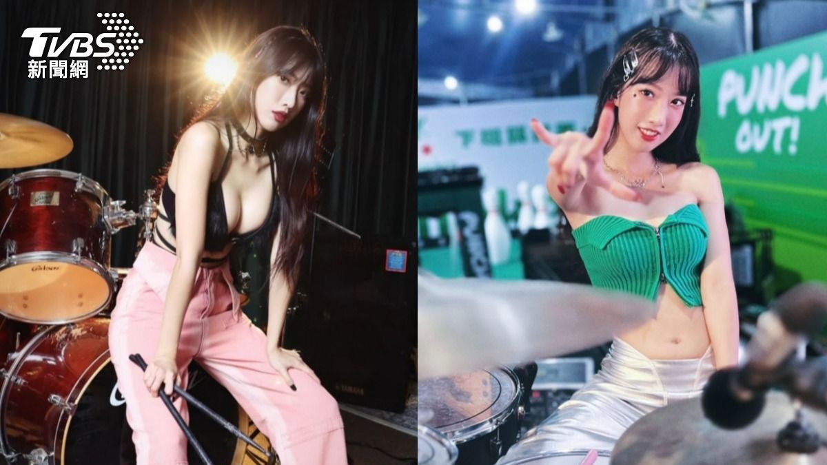 楊楊打鼓時穿著相當清涼，對於獲封「台灣最辣鼓手」非常開心。（圖／翻攝自楊楊IG）