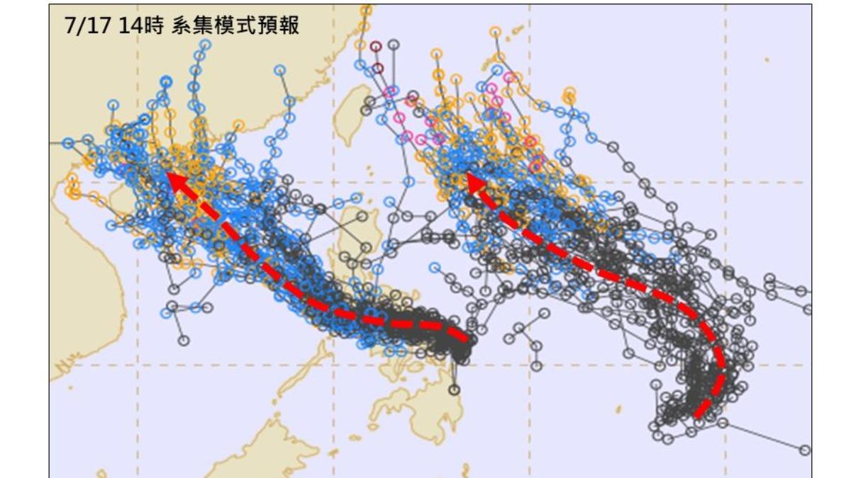 氣象專家認為熱帶系統成颱影響台灣機率大。（圖／翻攝林老師氣象站）