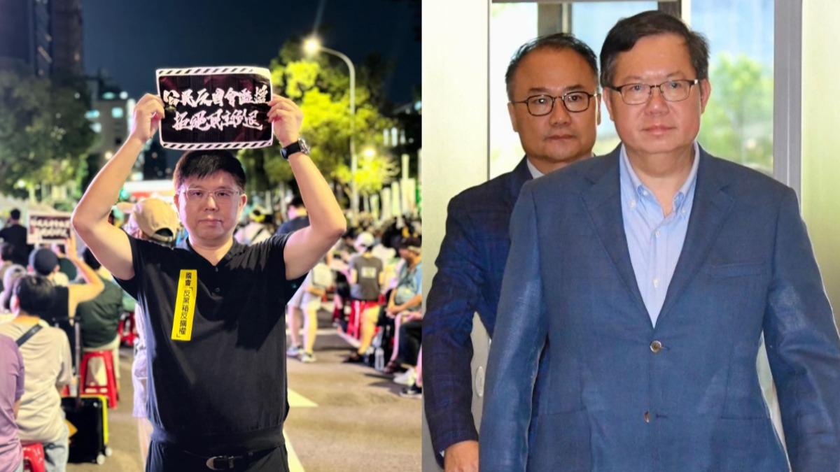 桃園市議員張肇良、前桃園市長鄭文燦。（圖／翻攝自張肇良臉書、胡瑞麒攝）