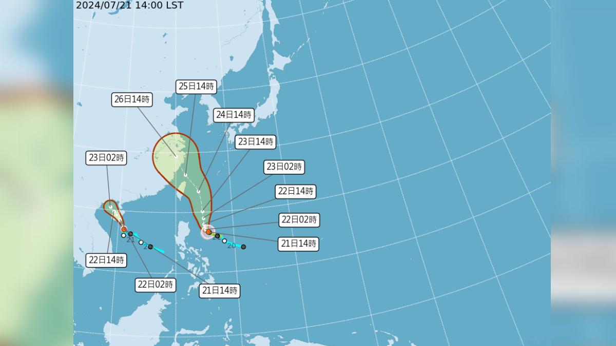 「凱米」颱風持續接近台灣。（圖／中央氣象署）