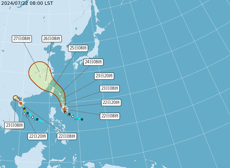 最新颱風路徑。（圖／翻攝氣象署）