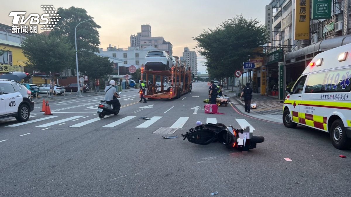 台中市南屯區今（23）日清晨發生一起死亡車禍。（圖／TVBS）