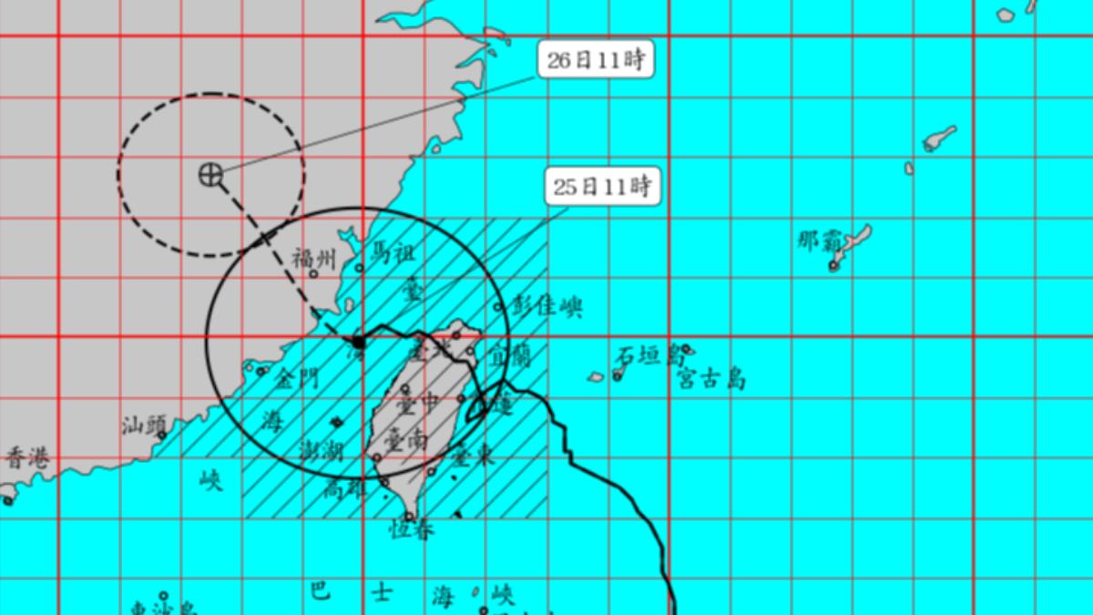 中颱凱米陸上警報最新報。（圖／氣象署）