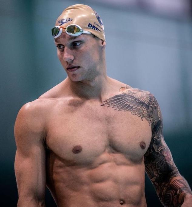 美國游泳運動員Caeleb Dressel身高191公分，被譽為「飛魚」接班人。（圖／翻攝自IG @Caelebdressel）