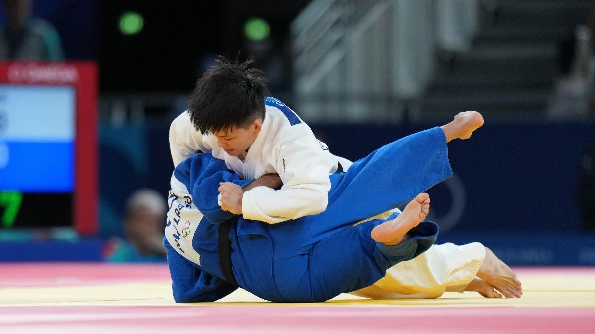 Lin Chen-hao secured a victory in the round of 32 (Courtesy of Chinese Taipei Olympic Committee) Taiwan judo athletes shine in Olympics opener