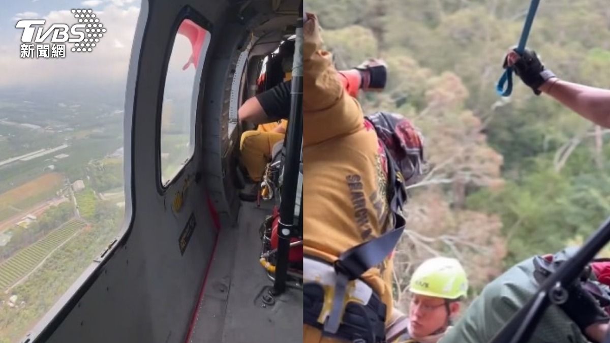 4名失聯者表示無意願下山，搜救隊遂搭乘直升機原地折返。（圖／TVBS）