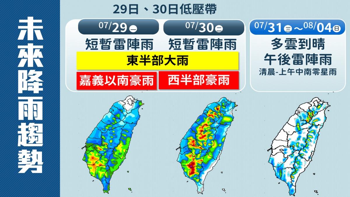 未來降雨趨勢圖。（圖／TVBS）