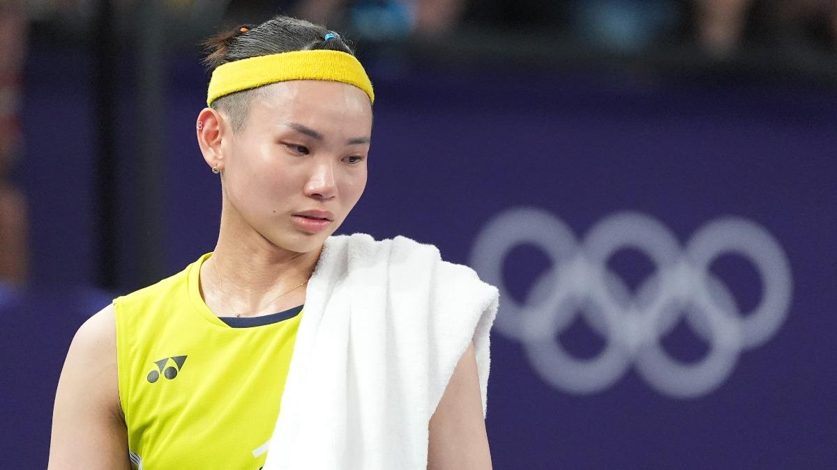 Taiwanese badminton player Tai Tzu-ying (Courtesy of Chinese Taipei Olympic Committee) Tai Tzu-ying thanks fans after Olympic exit