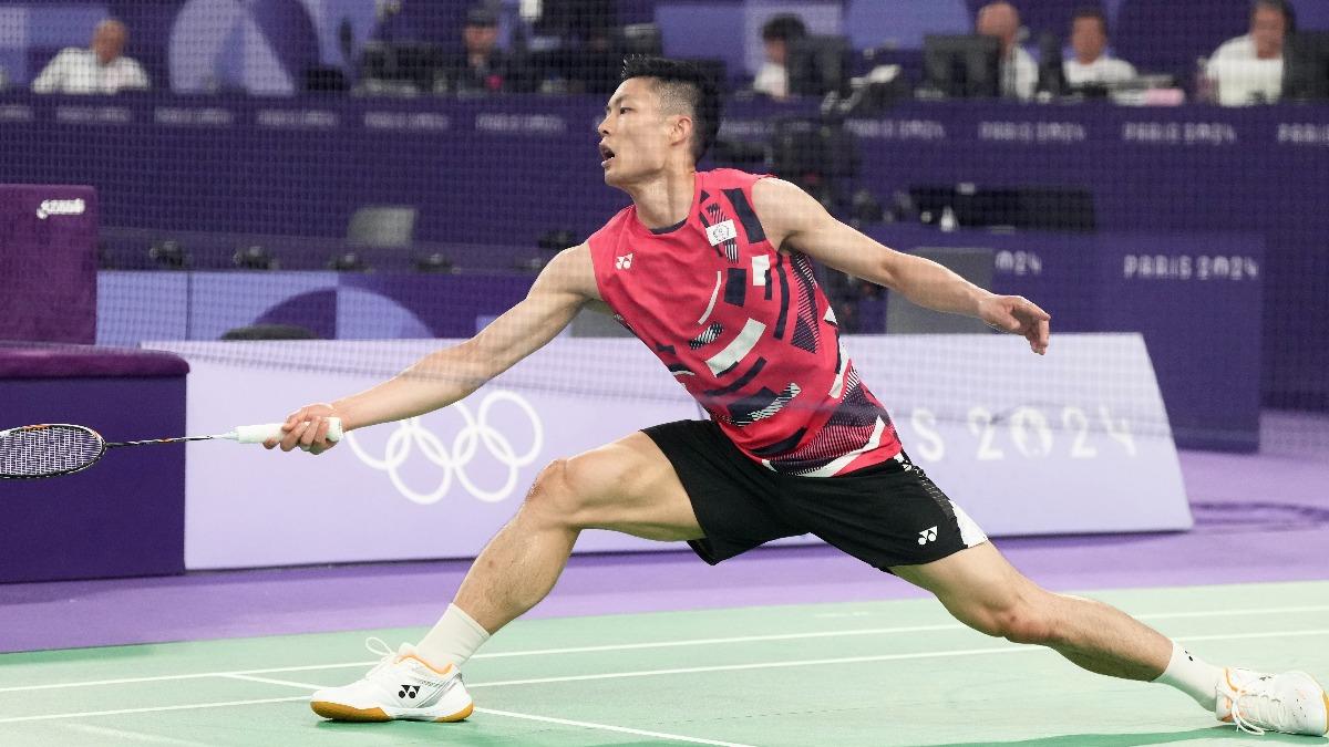 Taiwanese badminton player Chou Tien-chen (Courtesy of Chinese Taipei Olympic Committee) Chou Tien-chen advances to Olympic quarterfinals in Paris