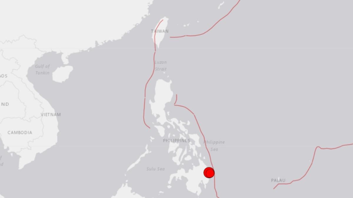 菲律賓發生規模6.8地震。(圖／翻攝USGS)
