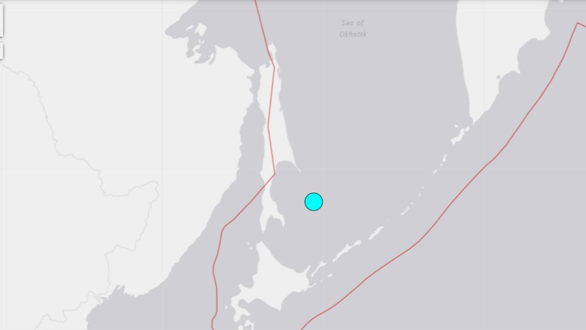 鄂霍次克海今日發生芮氏規模6.8強震。（圖／翻攝自USGS）