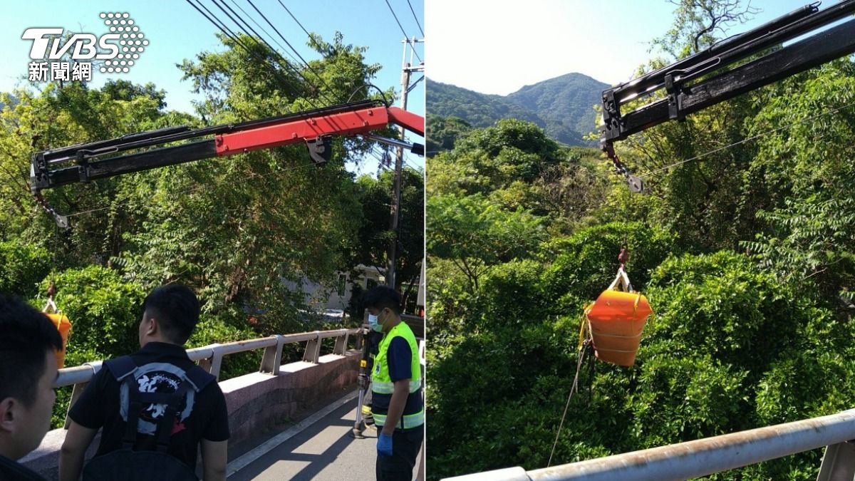 警消將摔下山谷的少年救起。（圖／TVBS）