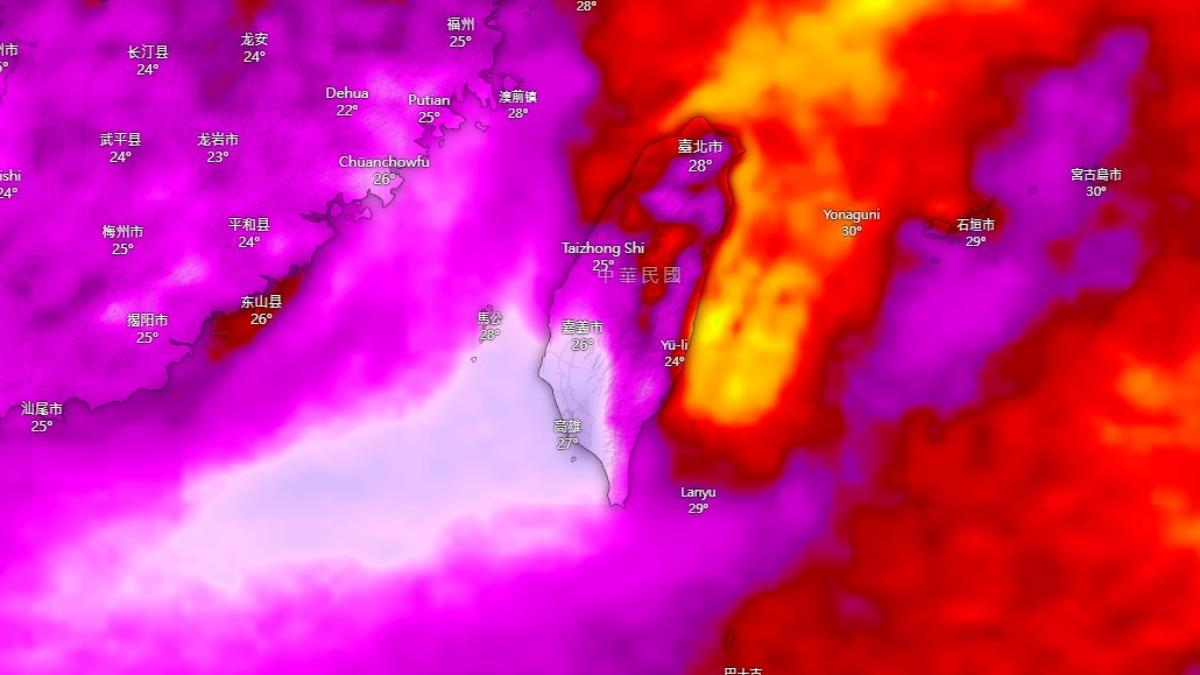 台灣未來10天降雨模擬圖。（圖／翻攝自臉書）