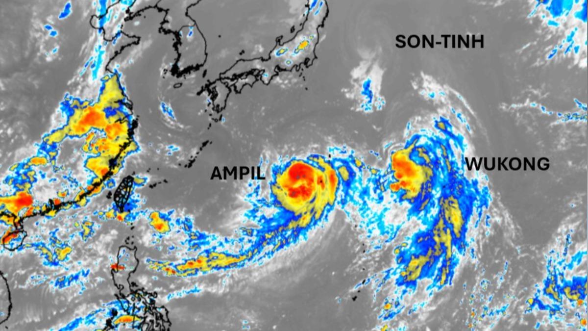 Typhoons Ampil, Wukong pose no threat to Taiwan (Courtesy of Wu Sheng-yu Typhoons Ampil and Wukong pose no threat to Taiwan, CWA says