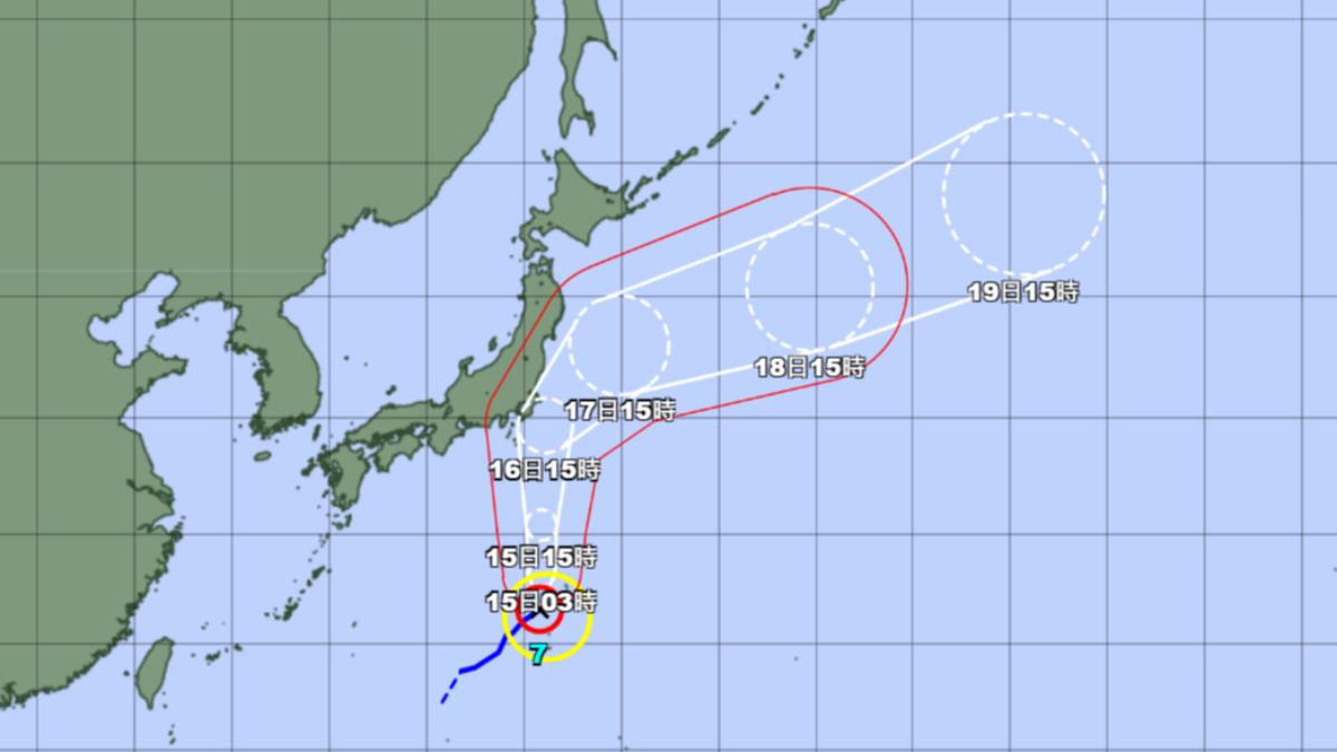 安比颱風預估將於16日最靠近日本關東地區。（圖／翻攝自日本氣象廳）