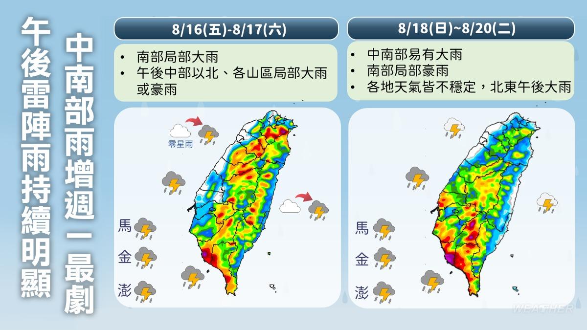 週末全台須提防「致災性強降雨」 。（圖／TVBS）