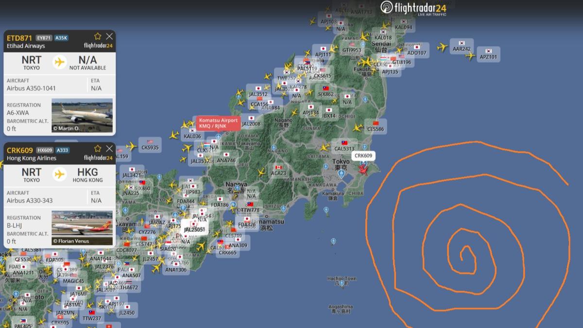 羽田、成田機場罕見現象，上空不見任何飛機。（圖／翻攝自X @89x89x）