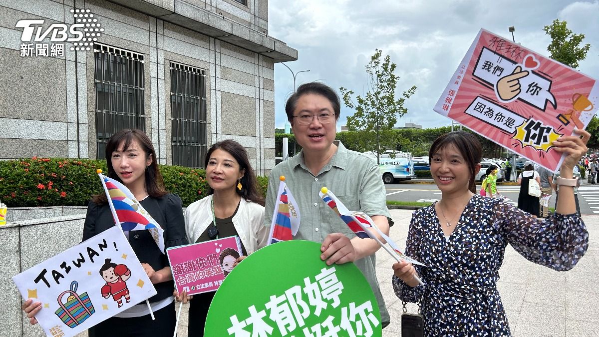 民進黨秘書長林右昌率領黨公職出席遊行，給予國手打氣。 （圖/吳紹瑜攝）