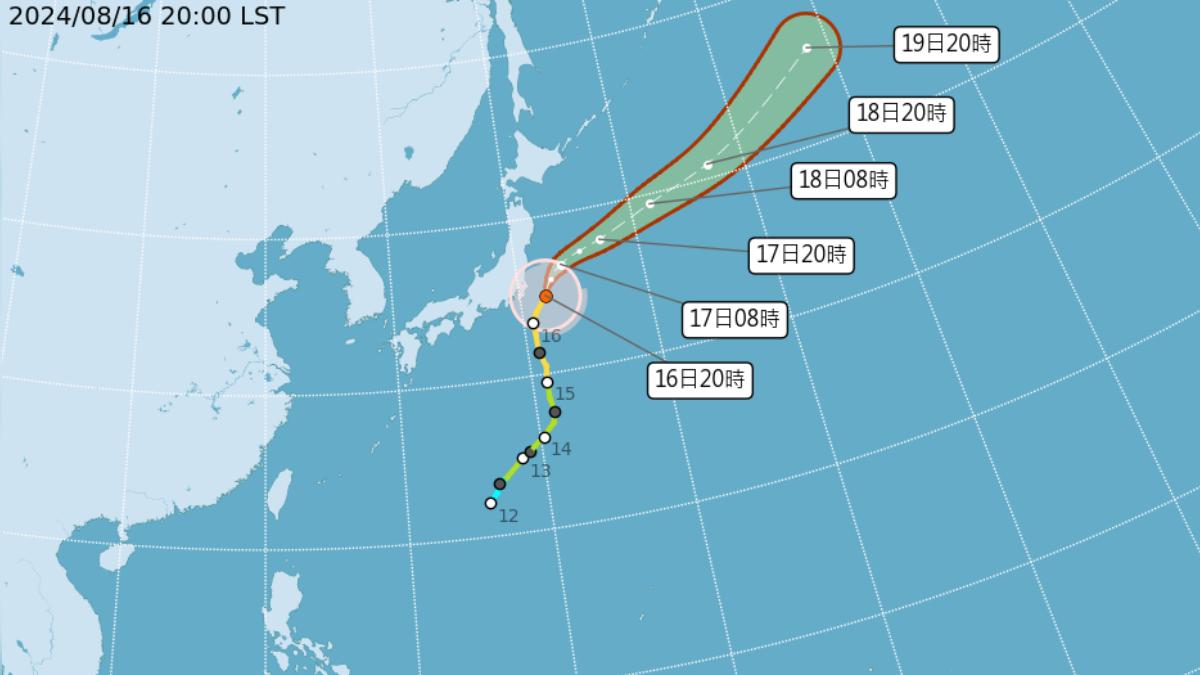 安比逼近日本關東。（圖／中央氣象署）