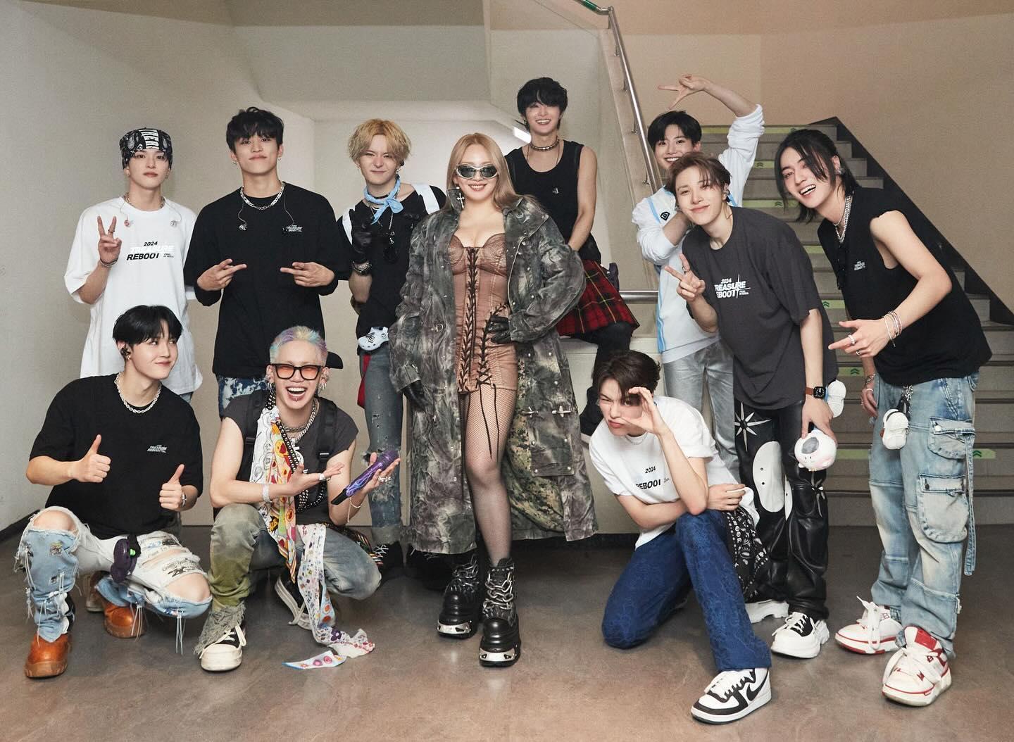 Treasure演唱會邀請到師姐CL演出。(圖/翻攝自Treasure IG)