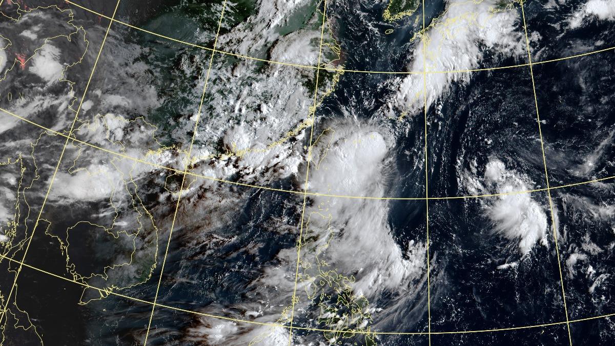 輕颱雲雀將偏北、向朝鮮半島前進，對台灣無影響。（圖／中央氣象署）