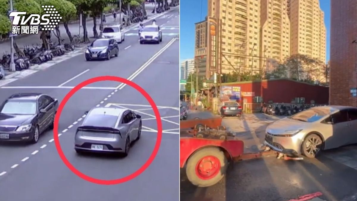 諸姓男子掛假車牌上路，最後慘被扣車。（圖／TVBS）