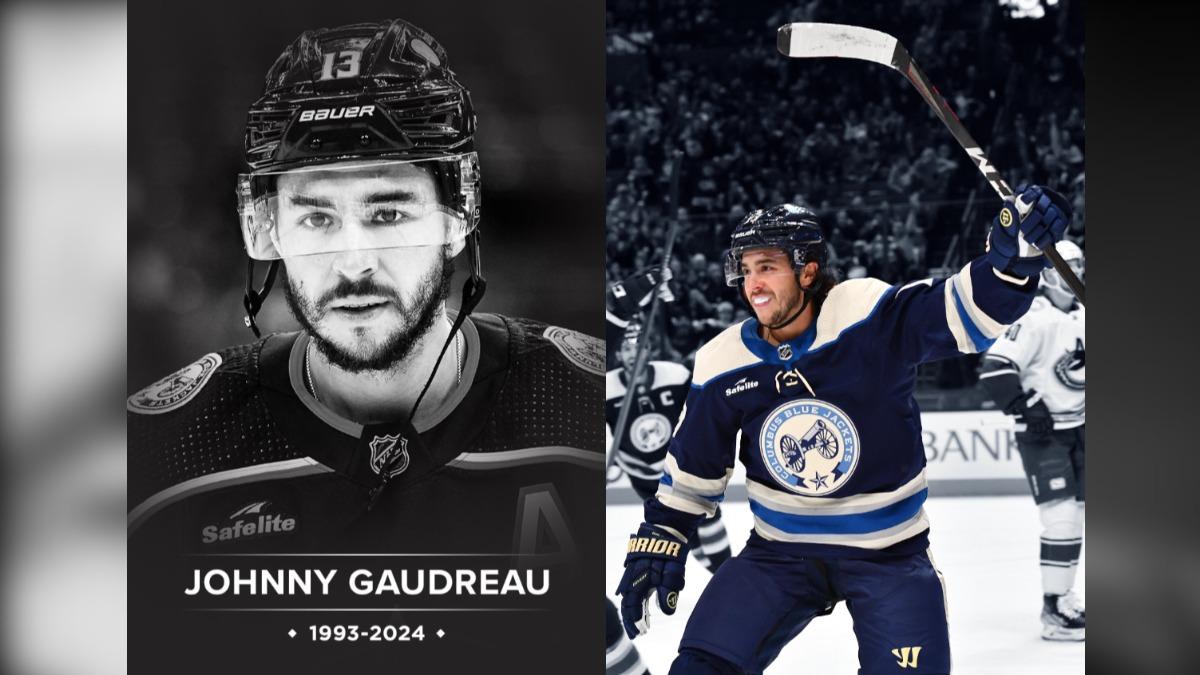 哥倫布藍衣隊31歲球星強尼高卓（Johnny Gaudreau）被撞死。（圖／翻攝自 X@BlueJacketsNHL）