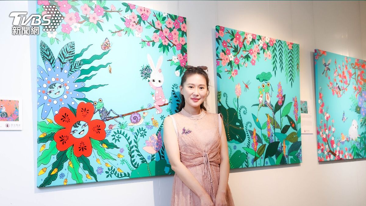 米凱莉長時間投入畫作。（圖／張哲鳴攝）