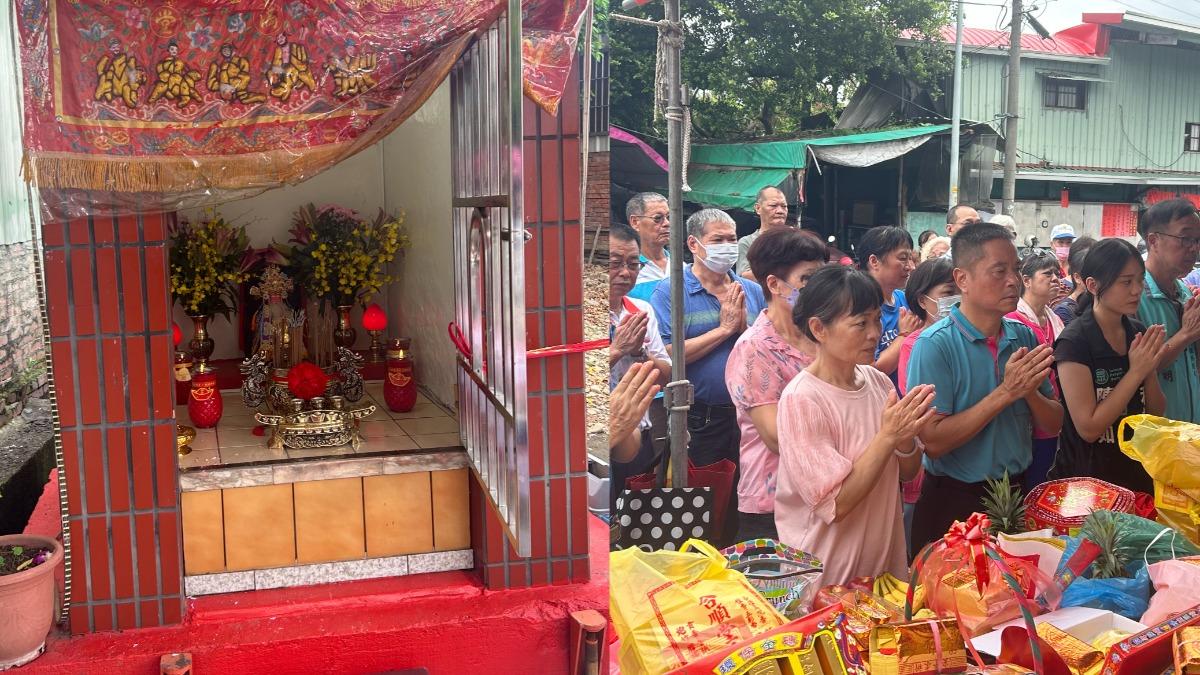 台中市大里區新仁里福德祠今日熱鬧舉辦金尊安座典禮。（圖／台中市議員李天生提供）