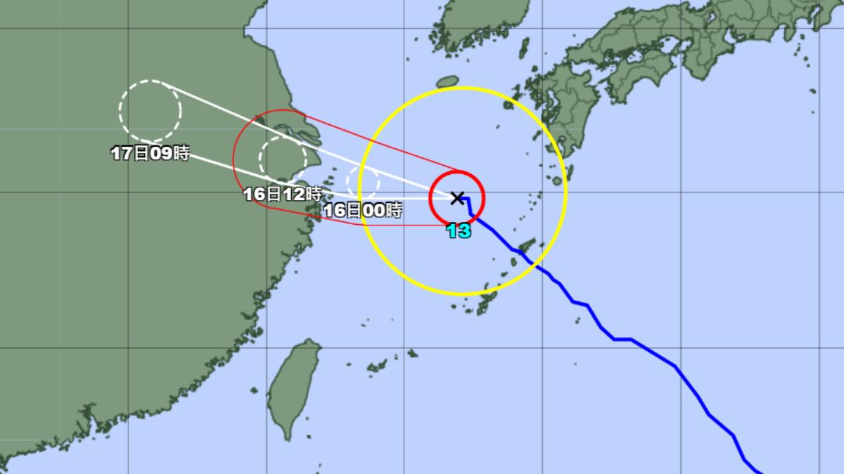 貝碧佳颱風日本氣象廳最新路徑。（圖／翻攝自日本氣象廳）