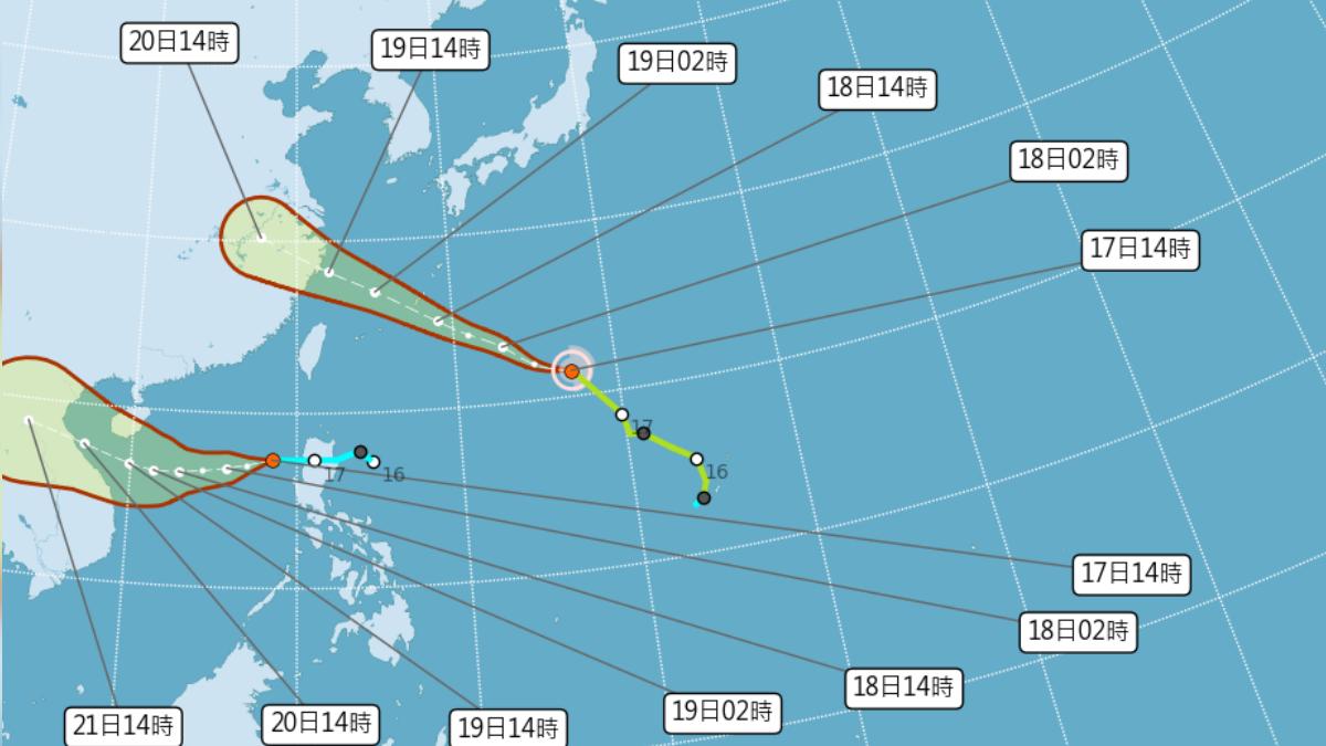 天氣-今天天氣-颱風-颱風路徑-颱風葡萄桑路徑-氣象署-颱風蘇力