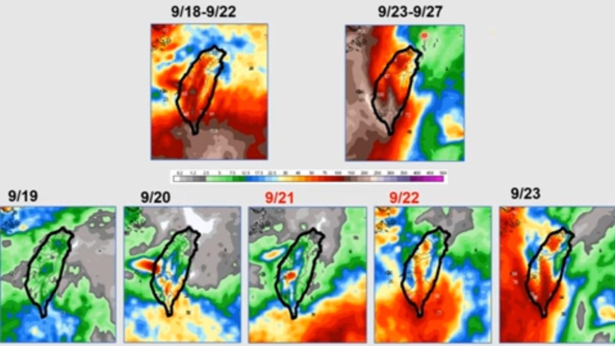 接下來天氣不穩定，歐洲模式更預測，雨勢大到半個台灣都下雨到發紅。（圖/翻攝賈新興臉書）