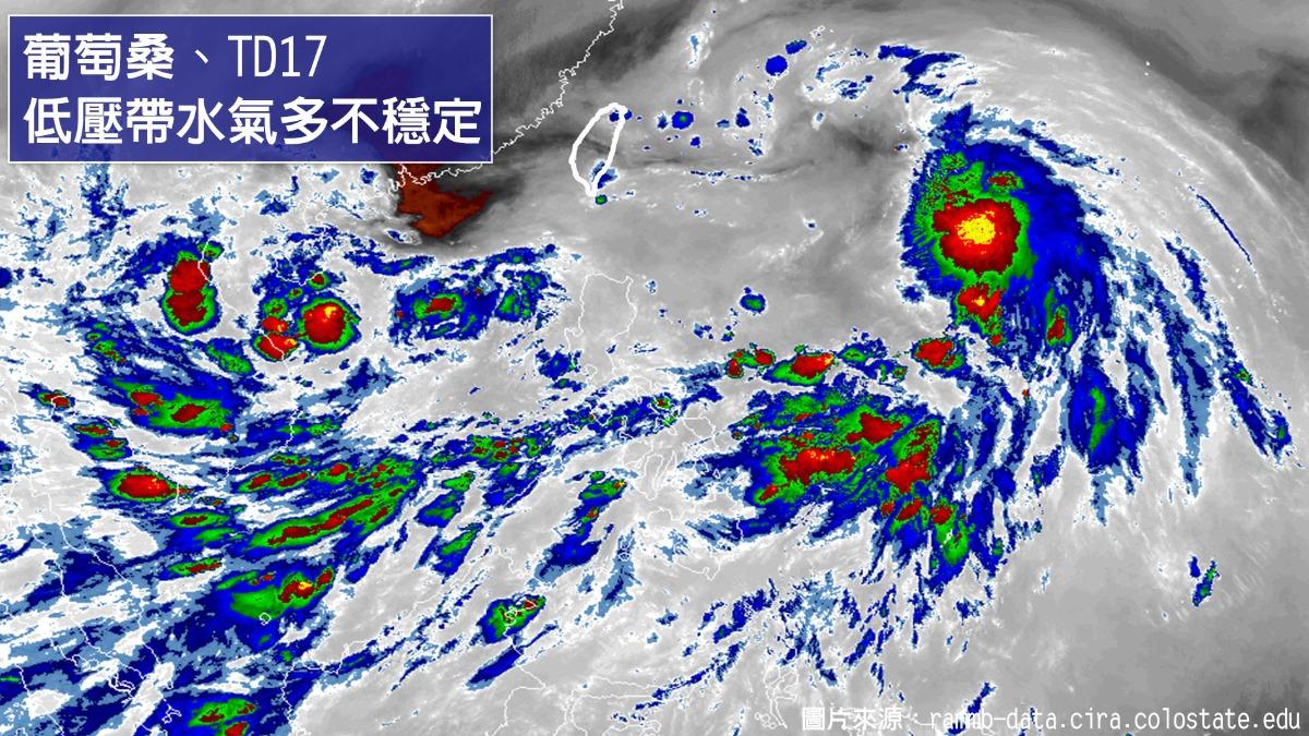 葡萄桑將快速路過台灣北部海面。（圖／TVBS）