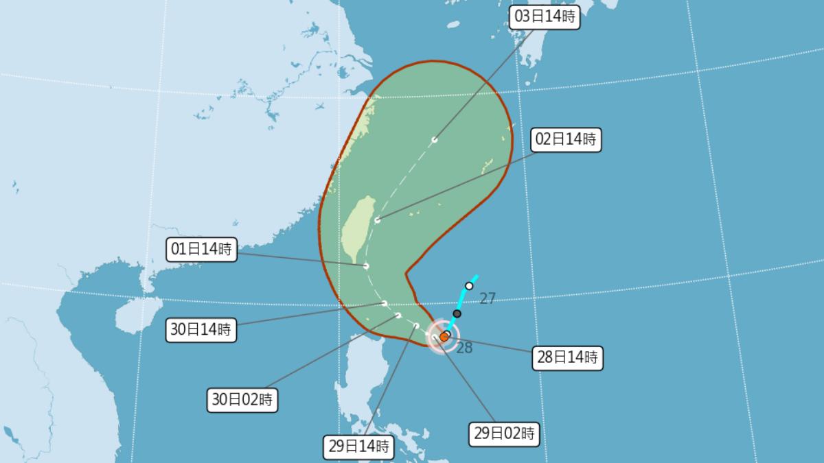 颱風山陀兒來勢洶洶，交通異動一次看。（圖／中央氣象署）