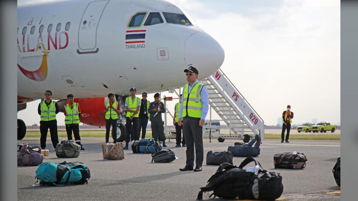 泰越捷航空一架從峴港到曼谷的班機，傳出機上乘客自稱攜帶炸彈。（圖／翻攝自Suvarnabhumi Airport）