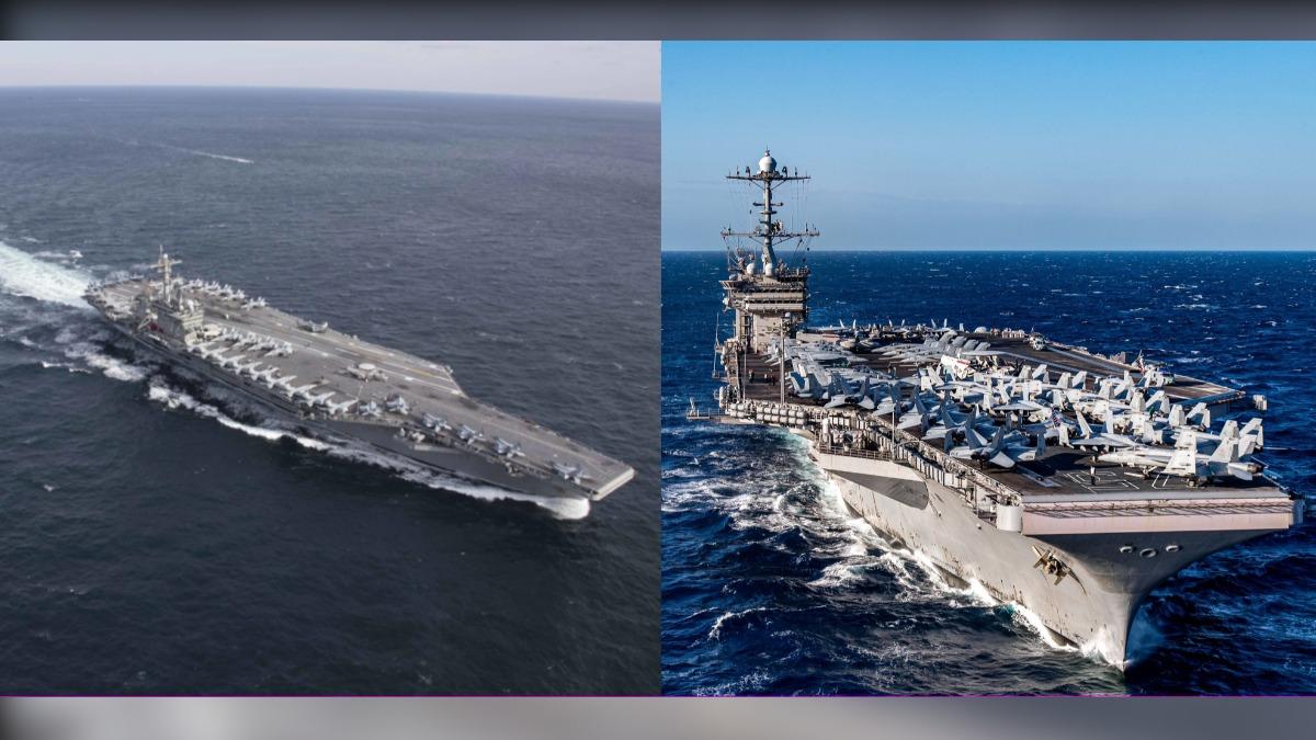 「亞伯拉罕·林肯號」（USS Abraham Lincoln）和「哈利·杜魯門號」（USS Harry S. Truman）。（圖／翻攝自 X、US Navy）