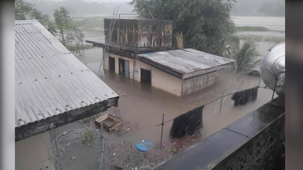 山陀兒強烈颱風挾帶狂風暴雨襲擊菲律賓北部，造成呂宋多地淹水、停電的災情。（圖／翻攝自Weather Watch Philippines）