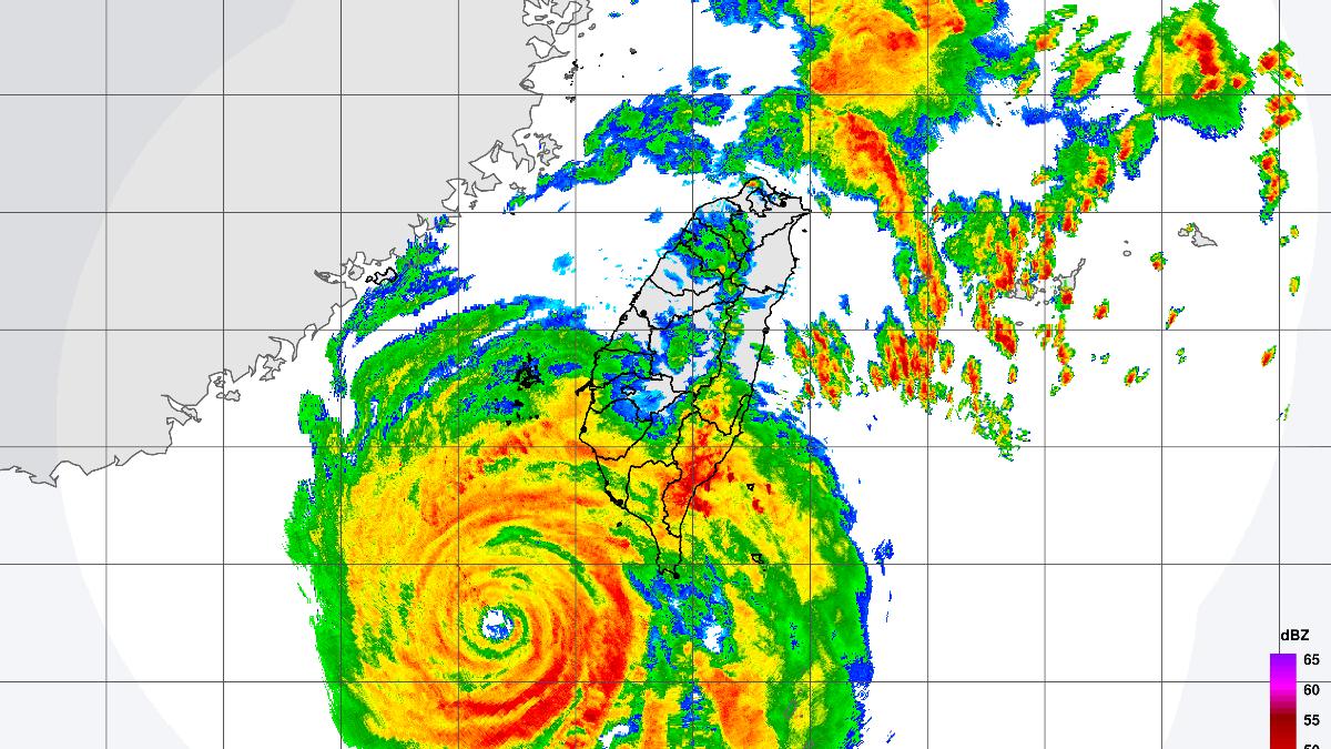 中颱山陀兒今早7:10分最新雷達回波圖。（圖／中央氣象署提供）