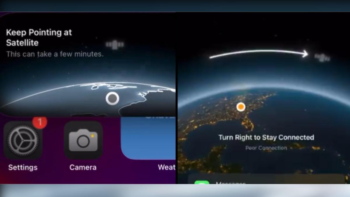 iPhone衛星通訊功能。（圖／翻攝自 X）