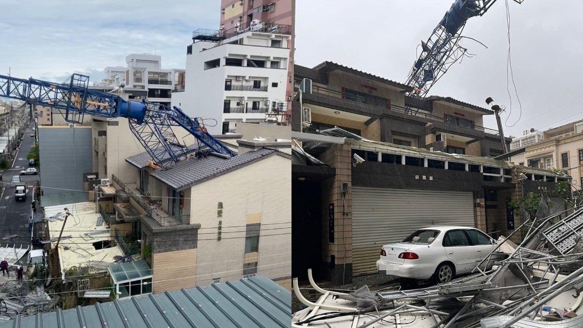 建案天車倒塌，把民宅砸出大洞。（圖／翻攝自臉書）