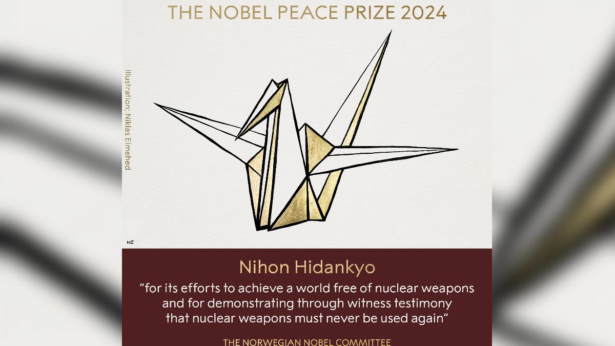 諾貝爾和平獎最終授予給日本組織「Nihon Hidankyo」。（圖／翻攝自X@NobelPrize）