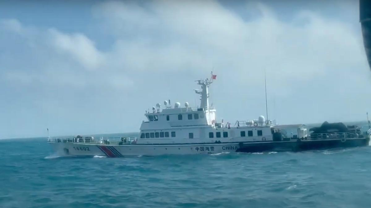 中國海警船無間斷繞行馬祖，限制水域達10小時。（圖／海巡署金馬澎分署提供）