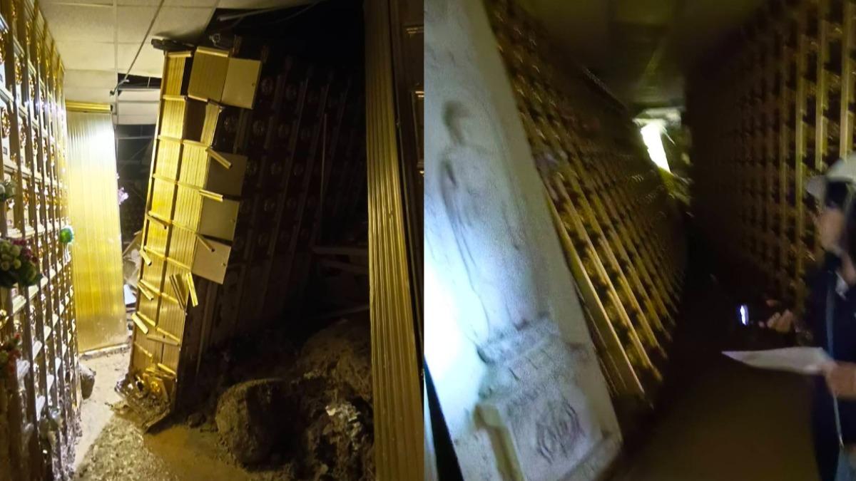 靈骨塔內部滿目瘡痍。（圖／民眾提供）