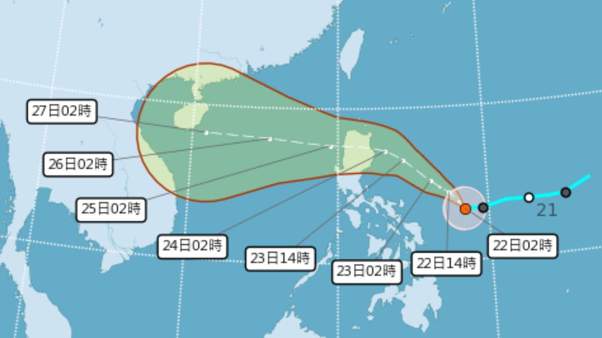 Taiwan braces for wind, rain from Trami (Courtesy of CWA) Typhoon Trami to bring heavy rain to Taiwan