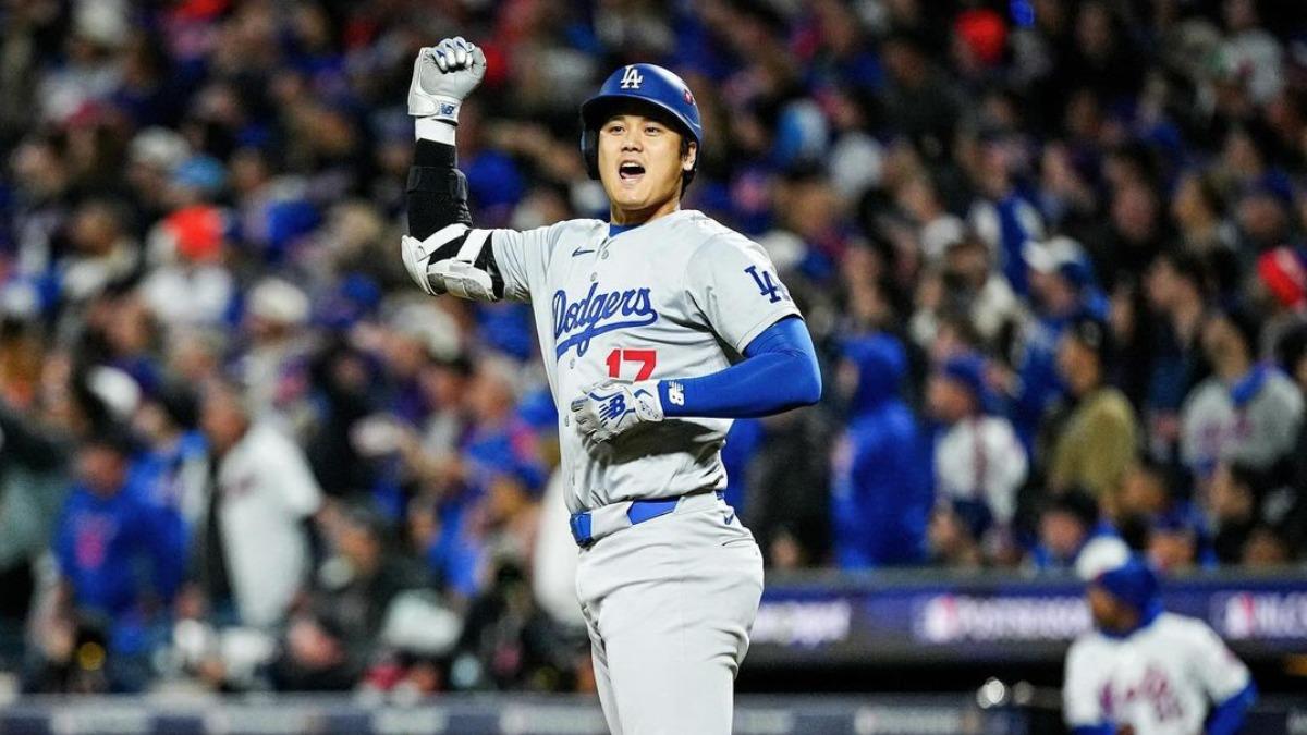 大谷翔平大聯盟生涯首闖世界大賽。（圖／翻攝自Los Angeles Dodgers Instagram）