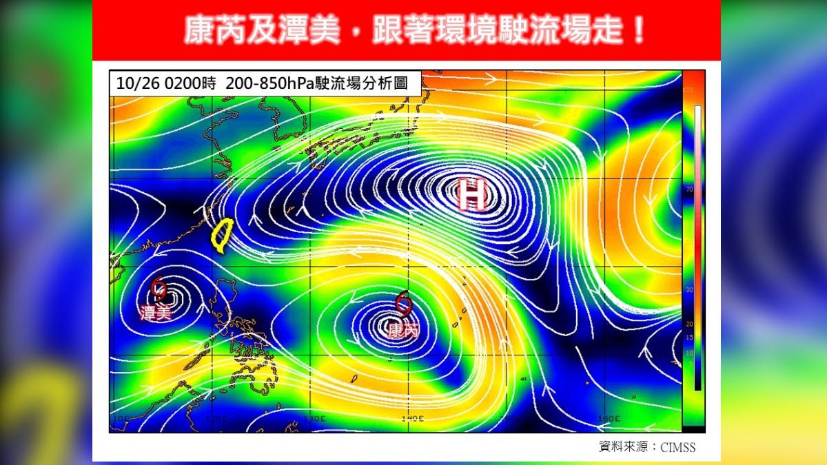 氣象專家林得恩表示，康芮颱風未來至少中度颱風以上，但對台灣影響偏低。（圖／翻攝臉書　林老師氣象站）